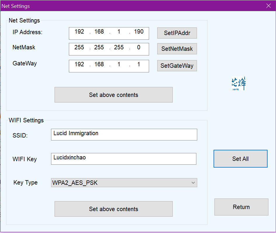Net Settings