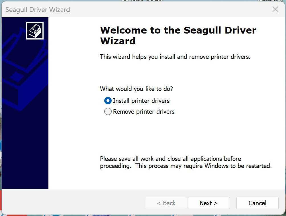 Welcome to the Seagull Driver Wizard