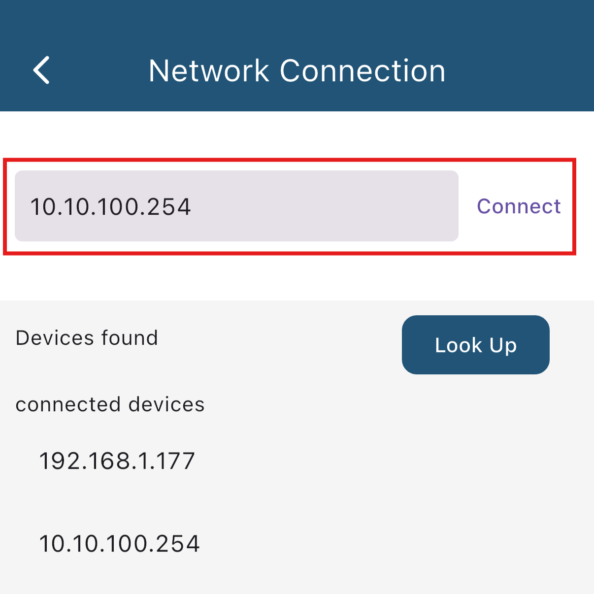 Nhập IP mặc định 10.10.100.254 rồi bấm Connect