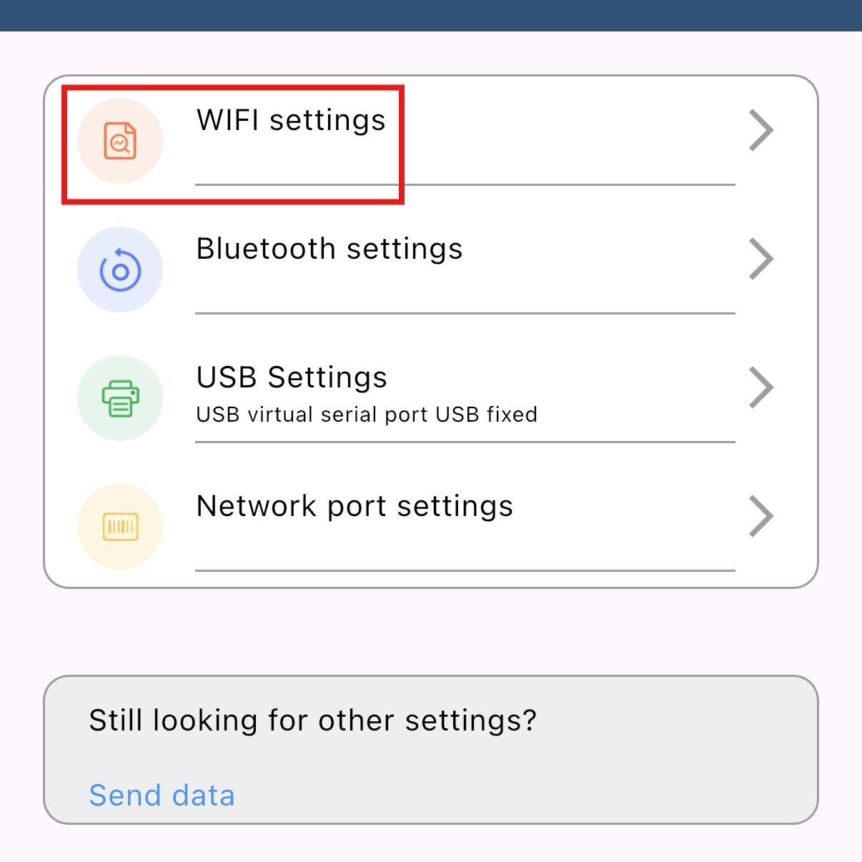 Chọn WIFI settings